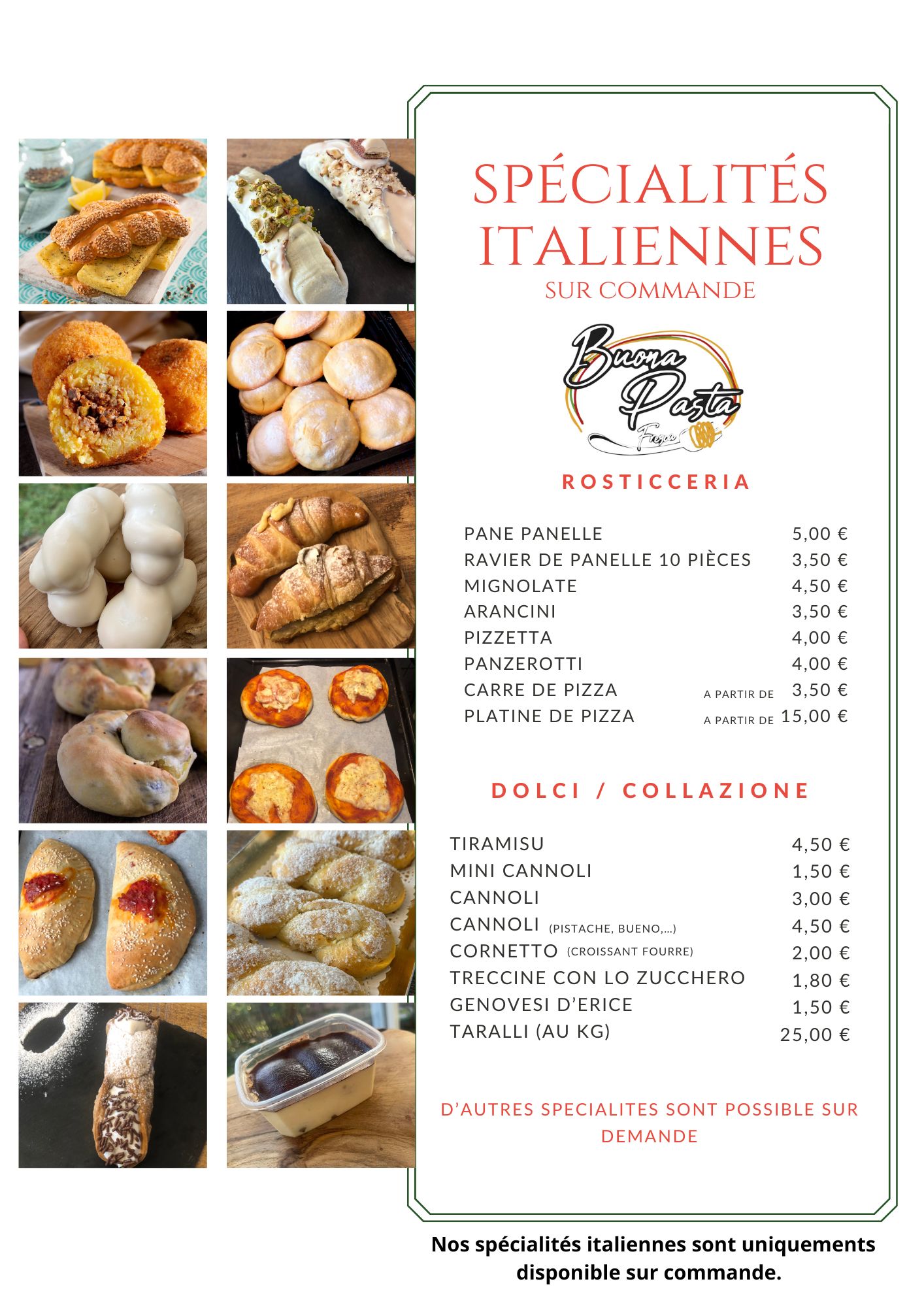 Blanc avec Vert Bordure Italien Carte